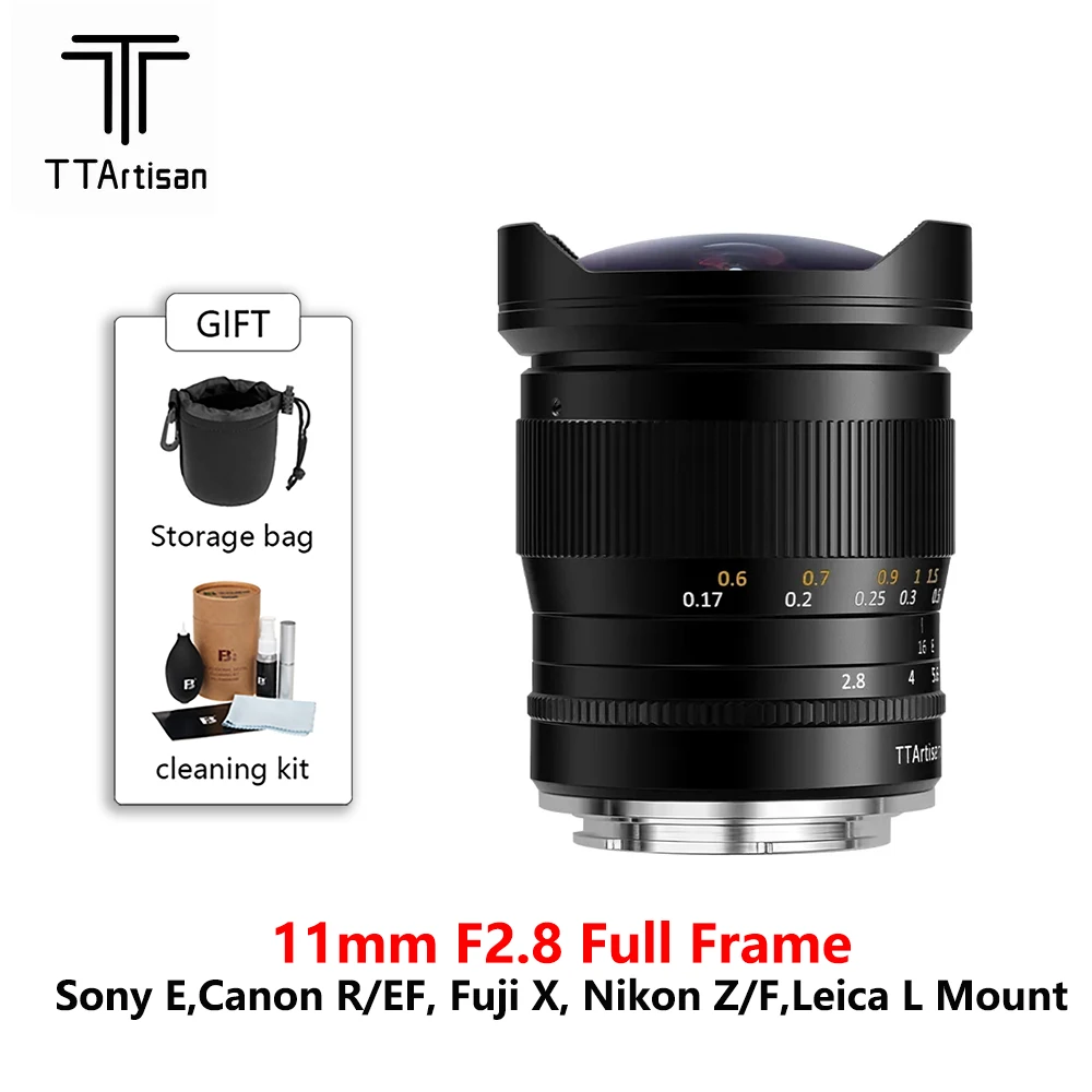 Ttartisan 11Mm F2.8 Full Frame Fisheye Obiettivo Grandangolare Per Sony E Mount Canon Fujifilm Nikon Leica Sigma Lumix Mirrorless Camera