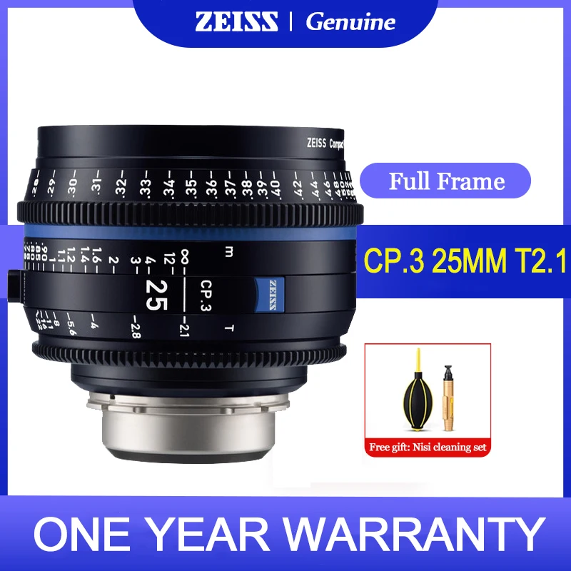 Zeiss Cp.3 Obiettivo Cinematografico Compatto T2.1 Da 25Mm Per Fotocamere Canon Ef/Mft/Pl/Nikon F/Sony E Mount