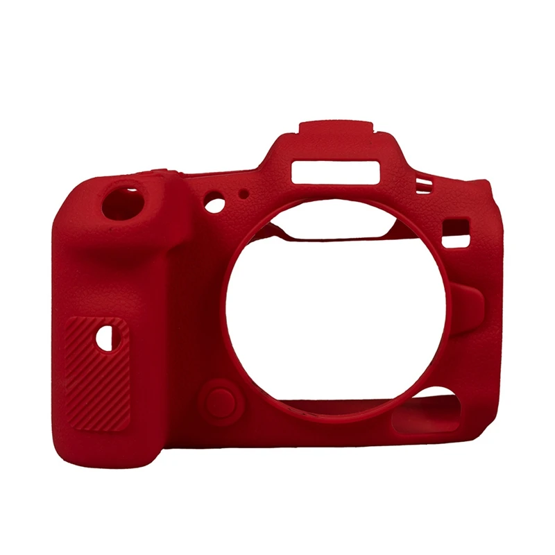 Custodia In Silicone Litchi Texture Adatta Per Fotocamera Mirrorless Canon R5C Full Frame R5C Rossa
