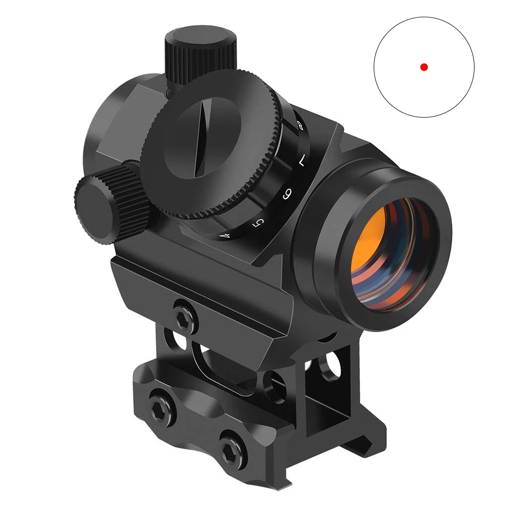 1X20 Red Dot Sight Tactical Rifle Scope 4 Moa Red Dot Sight Reflex Sight Mirino Ottico Con Supporto Riser Da 1 Pollice Airsoft Hunting