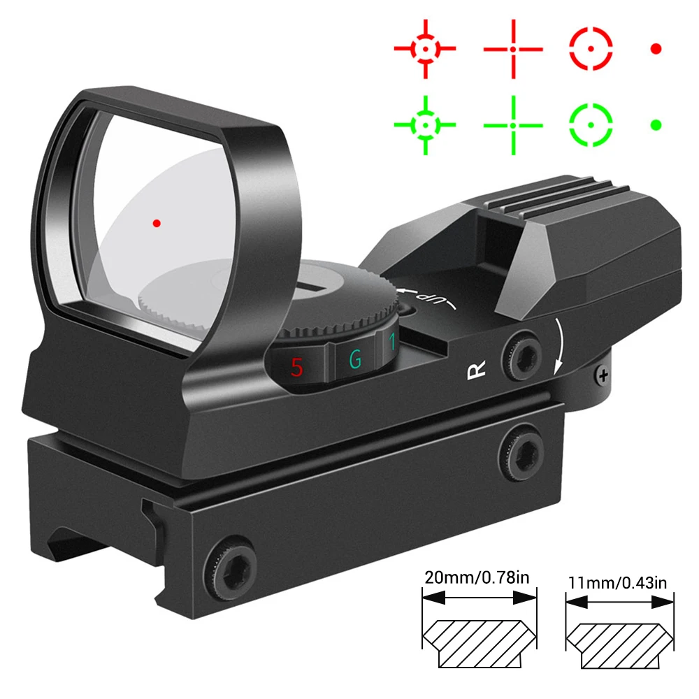 Red Dot Sight Reflex Sight Collimatore Sight Tactical Mirino Ottica Da Caccia Green Red Dot Scope 4 Reticolo Per 11Mm/20Mm