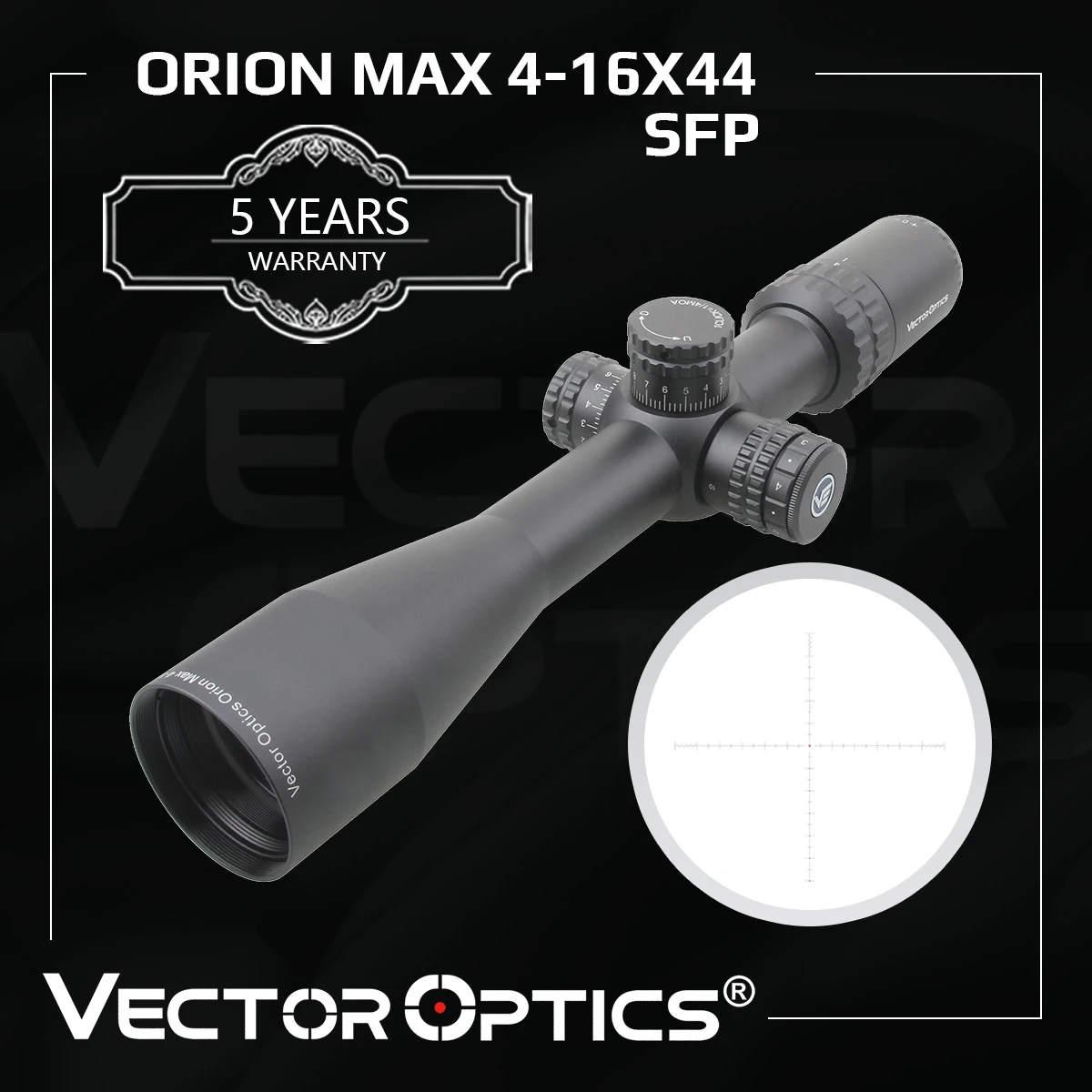 Vector Optics Orion 4-16X44 Max Mirino 0.3Moa Center Dot Con Messa A Fuoco Laterale Illuminata Min Da 10 Yds Fit Airgun Field Target