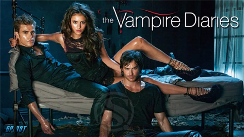 Personalizzato The Vampire Diaries Canvas Fabric Poster Home Decor Print Wall Art Fabric