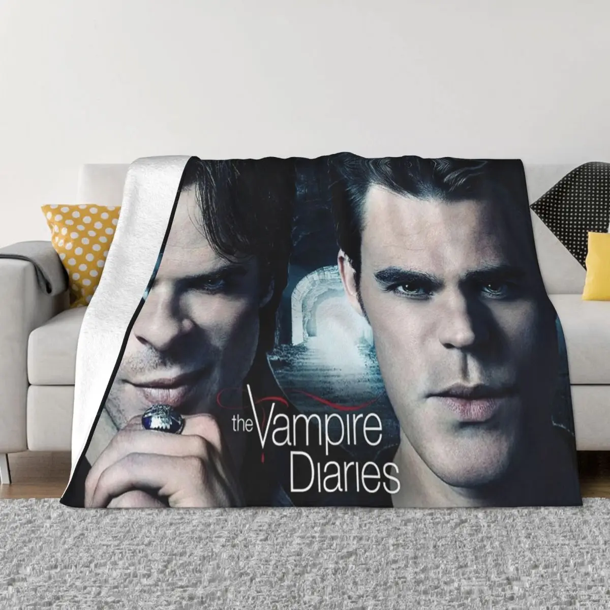 The Vampire Diaries Coperta Coral Fleece Plush Damomo Salvatore Ryan Salvator Horror Fantasy Throw Coperte Per Trapunta Camera Da Letto