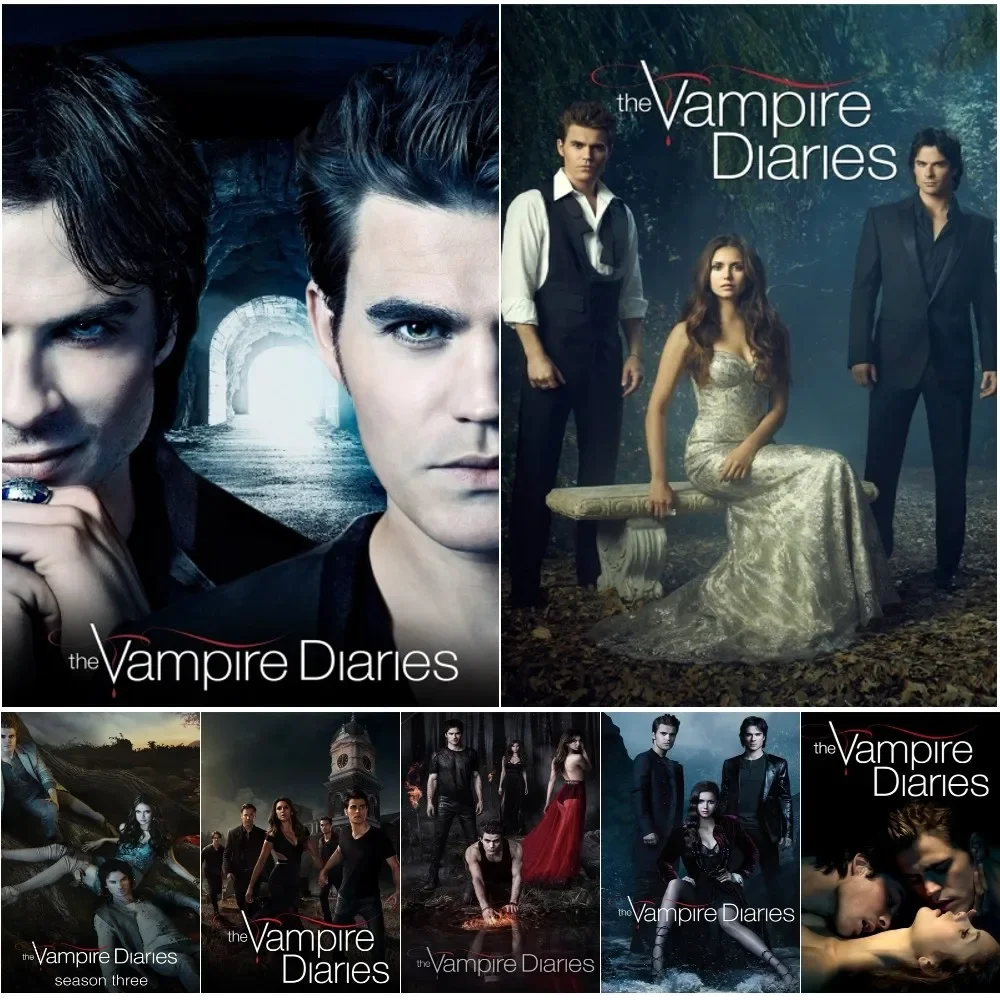 American Tv Drama The Vampire Diaries Poster Silk Printing Painting Camera Da Letto Studio Studio Soggiorno Wall Art Decoration