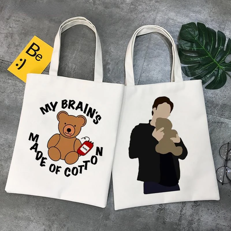 Kawaii The Vampire Diaries Shopping Donna Tote Bag Bag Grocery Shopper Bag Cotton Shopper Bag Bolsa Comprra Woven Sac Tissu