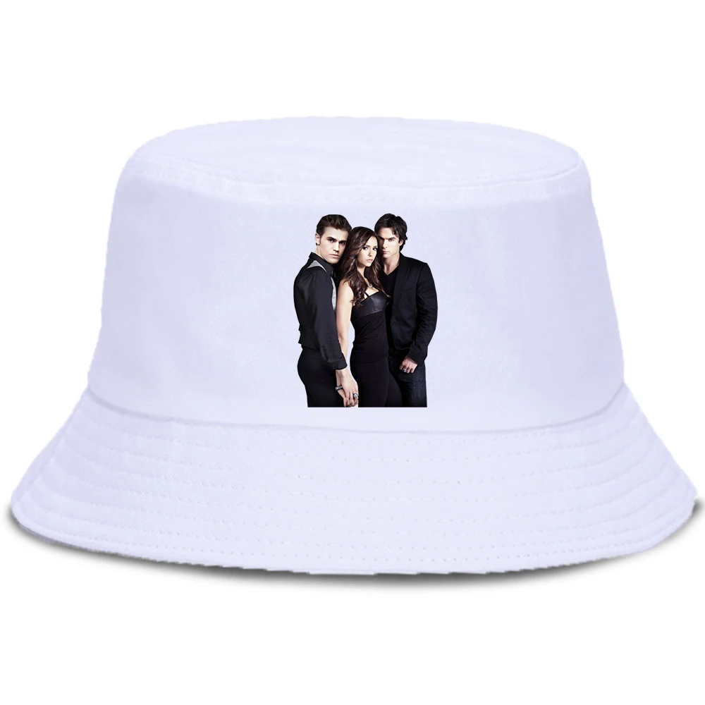 Vampire Diaries Panama Bucket Hat Donna Uomo Hip Hop Cap Summer Fishing Hats Sun Flat Top Fisherman Caps Boonie Gift
