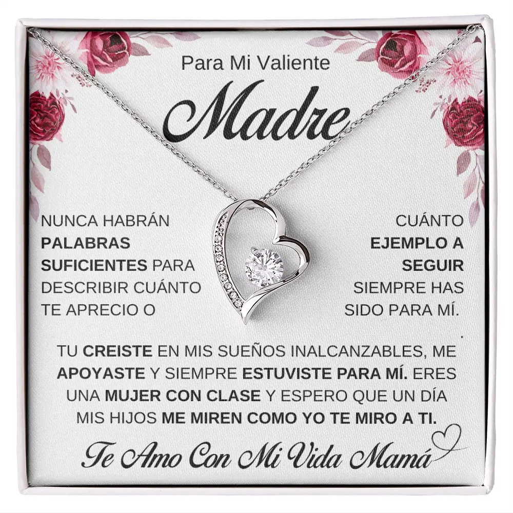 Spainish To My Mom Mother Gift Love You Collana Con Ciondolo A Cuore Moda Donna Regali Compleanno Collane Color Oro Argento