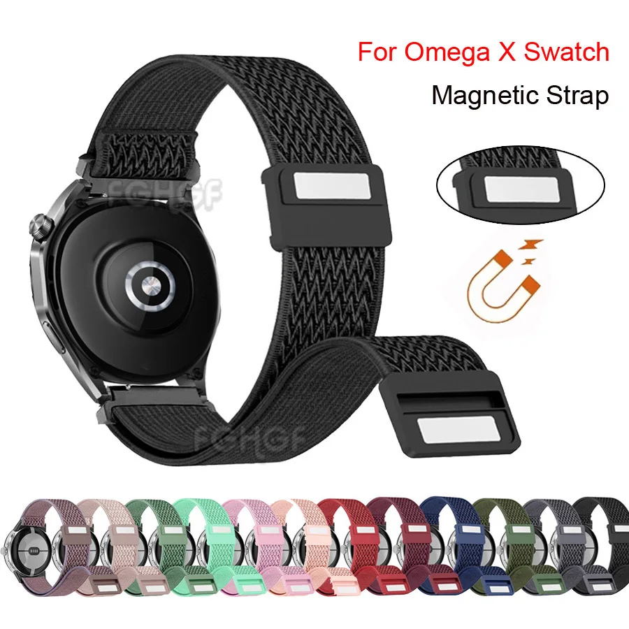 Per Omega X Swatch Joint Moonswatch Planet Strap Cinturino Di Ricambio In Nylon Elastico Correa Bracciale Accessori Fibbia Magnetica