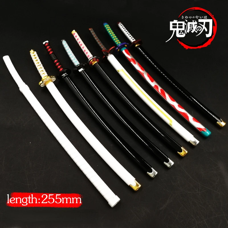2023Demon Slayer Real Katana Swords 25Cm Anime Demon Slayer Cosplay Puntelli Arma Cosplay Puntelli Battle Read Edge Bedroom Decor