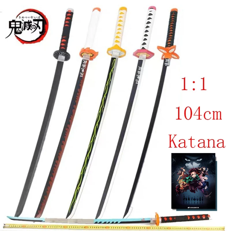 Demon Slayer In Legno Anime Sword Cosplay Devils Blade Samurai Sword Ninja Knife Katana Nihontou Escada Abs Plastic Prop Teen Toy
