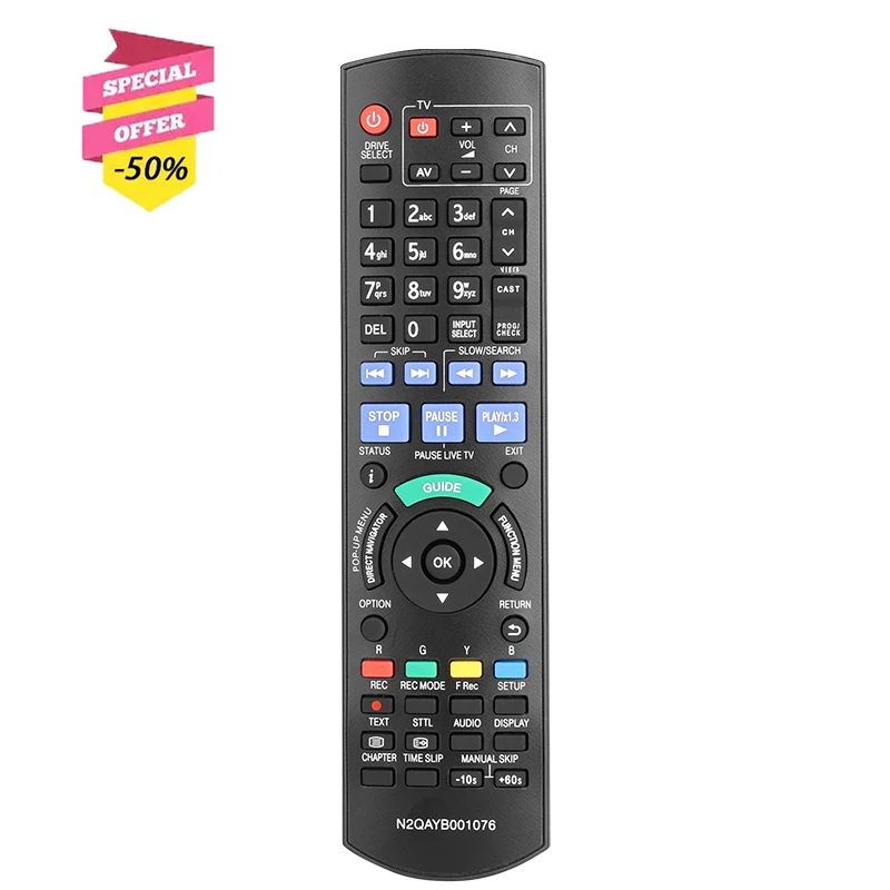 Telecomando Muslimex Per Panasonic Smart Network 3D Blu-Ray Disc Dvd Recorder Dmr-Bwt760 Dmrbwt760 Dmr-Bwt760Gn