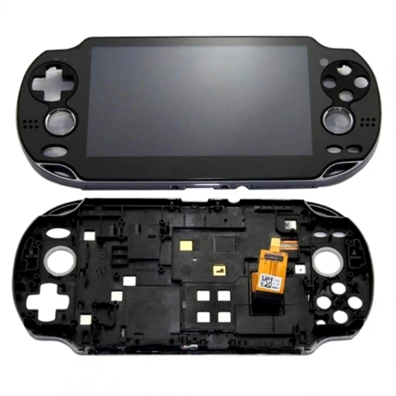 Lcd A Schermo Intero + Cornice Per Sony Ps Vita 1000, 1004, 100X, Fat, Front # Sony Ps Vita (Pch-1000, Pch-1001, Pch-1002, Pch-1003, Pch-1004, Pch-100