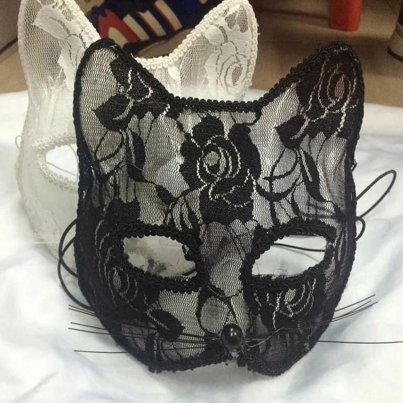 Halloween Cosplay Fox Mask Lace Sexy Eye Mask Animal Mask Half Face Erotic Lace Cat Mask Women Sexy Toys For Couple Eyes Mask