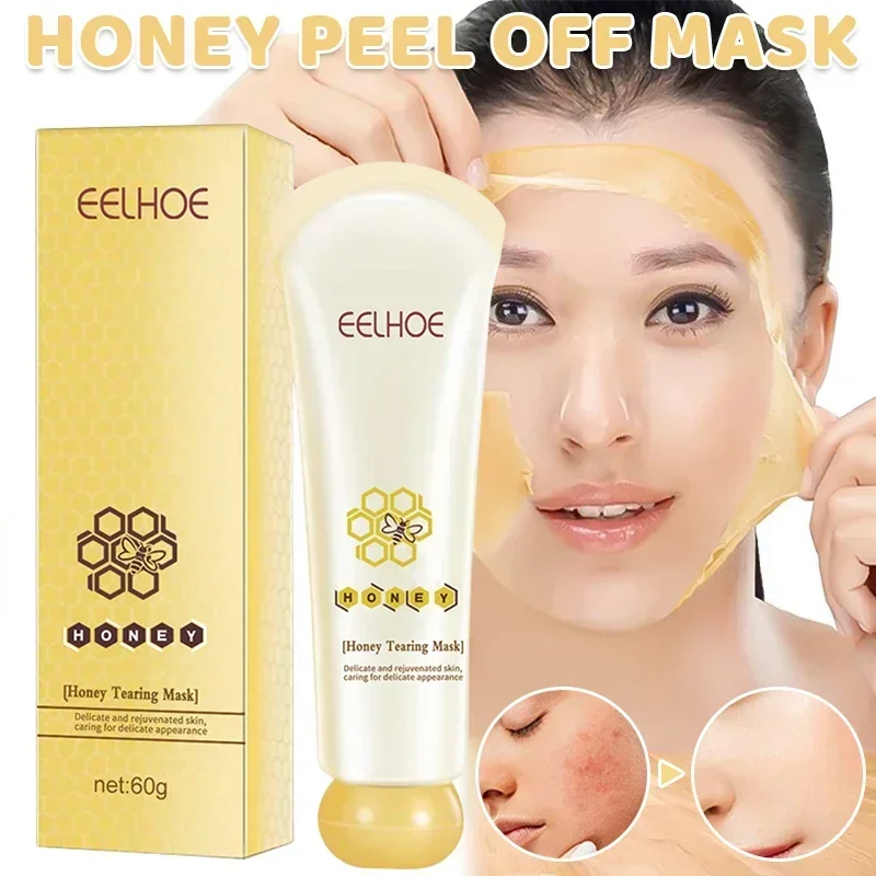 Maschera Per Strappare Il Miele Restringe I Pori Peel Off Mask Remove Blackhead Crema Per Il Viso Controllo Dell'Olio Della Pelle Morta Pulizia Profon