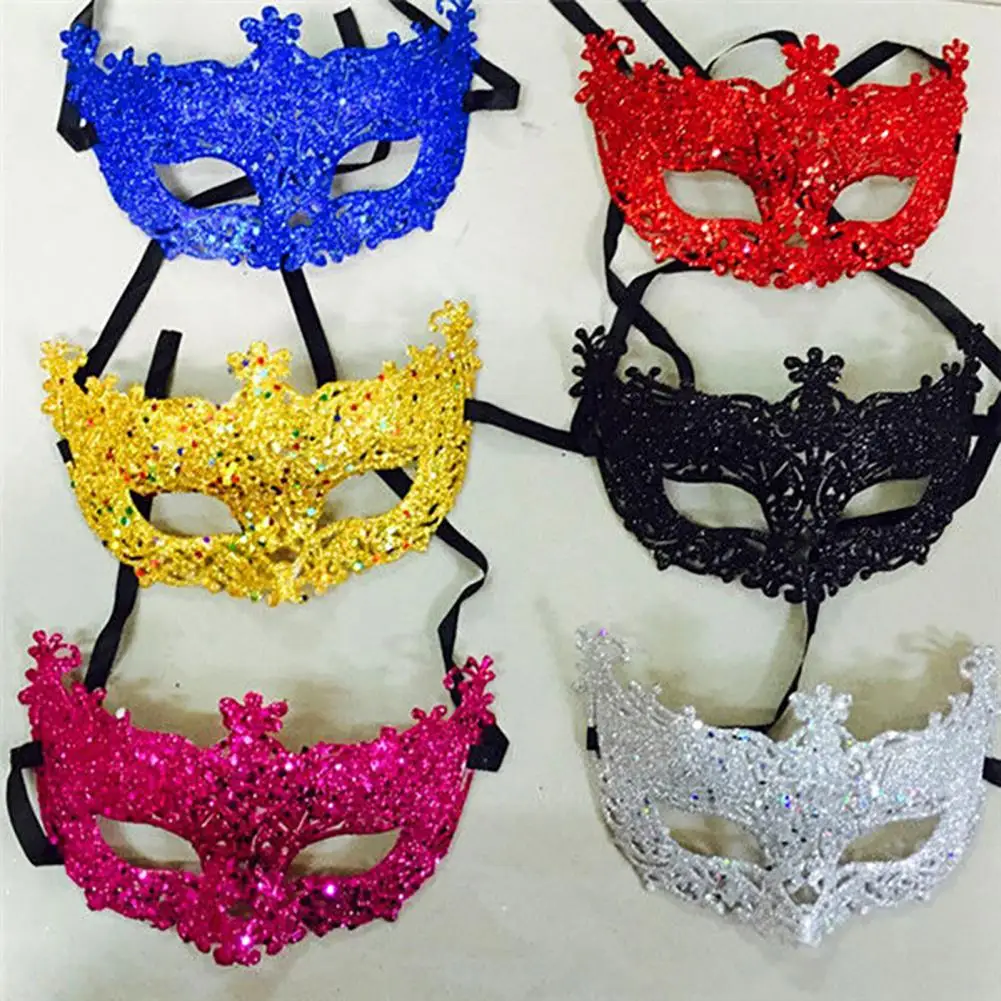 Glitter Anime Cosplay Mask Masquerade Face Mask Sexy Prom Party Puntelli Costume Halloween Mask Nightclub Queen Eye Mask Babydolls
