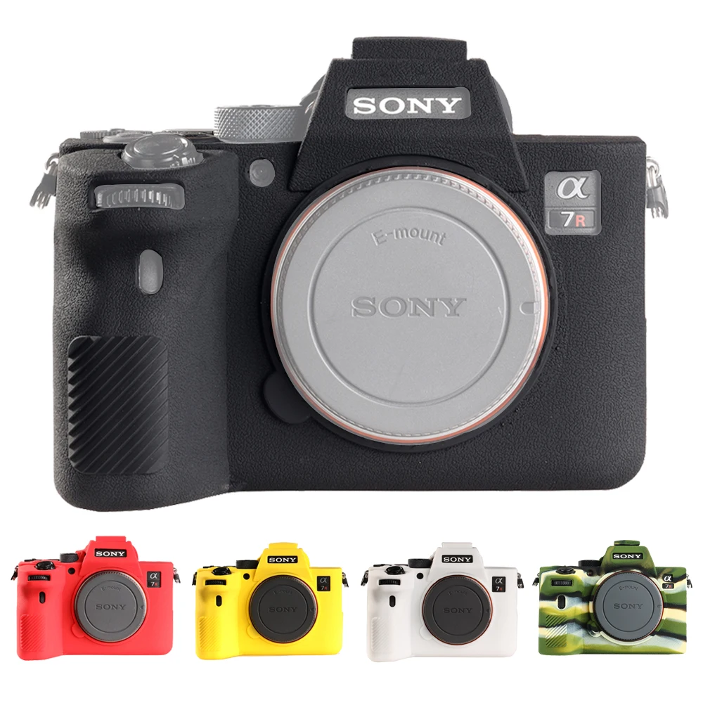 Per Sony A7R4 Custodia In Silicone Di Alta Qualità Litchi Texture Antiscivolo Camera Proteggere Copertura Del Corpo Per Sony A7R4 A7 Iiii A7R Mark 4 A