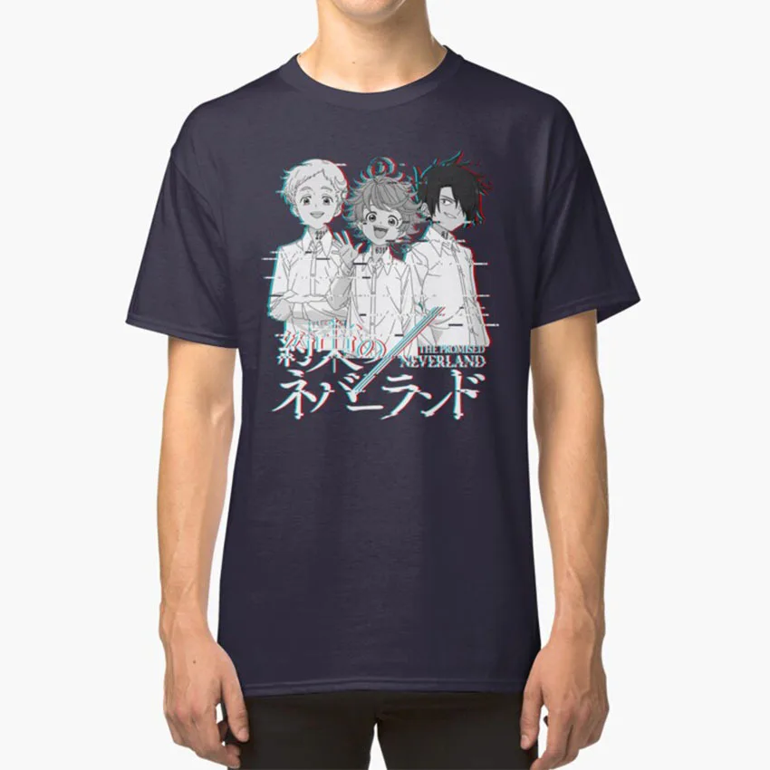 T-Shirt Never Land Glitch La Promessa Never Land Never Land Yakusoku No Never Land Emma Miracray Anime Manga Giappone