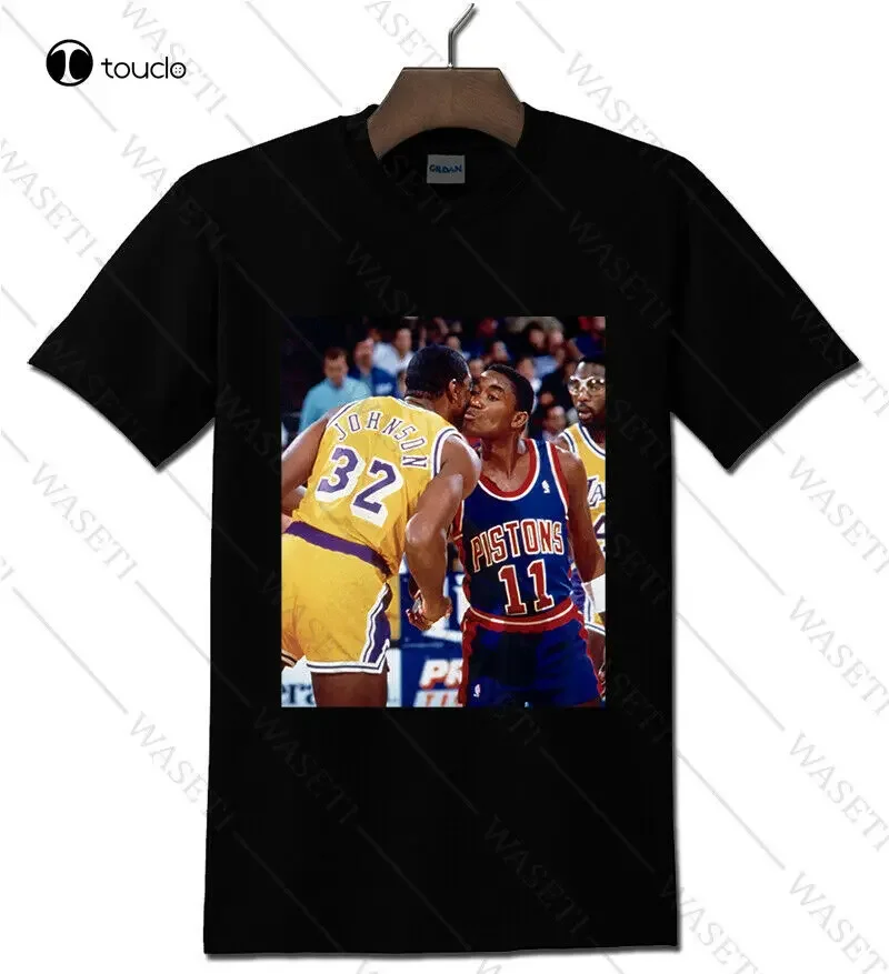 2023 Isiah Thomas X Magic Johnson T-Shirt Nera Classica Girocollo Top