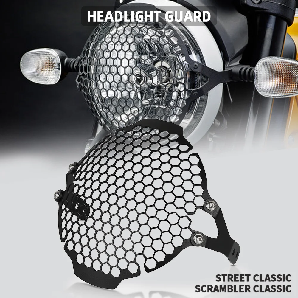 Per Ducati Scrambler Nightshift Icon Dark Street Classic Mach 2.0 Cafe Racer Flat Tracker Pro Faro Griglia Lampada Griglia Guard