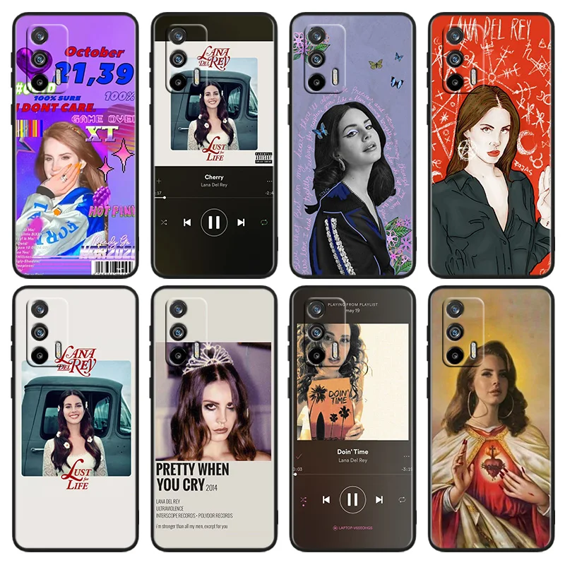 Sexy Singer Model Lana Del Rey Per Oppo Realme X50 X3 X2 Gt2 Neo 3T Pro C35 C31 C30S C25S C21Y C15 C11 C3 C2 Cassa Del Telefono Nero