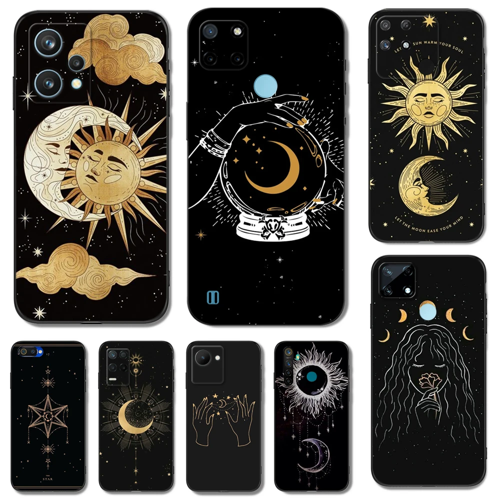 Black Tpu Case For Realme Q5 X Xt X2 X3 Superzoom X50 V13 Q3I X7 Pro Ultra Gt Master Edition Witches Moon Tarot Mystery Totem