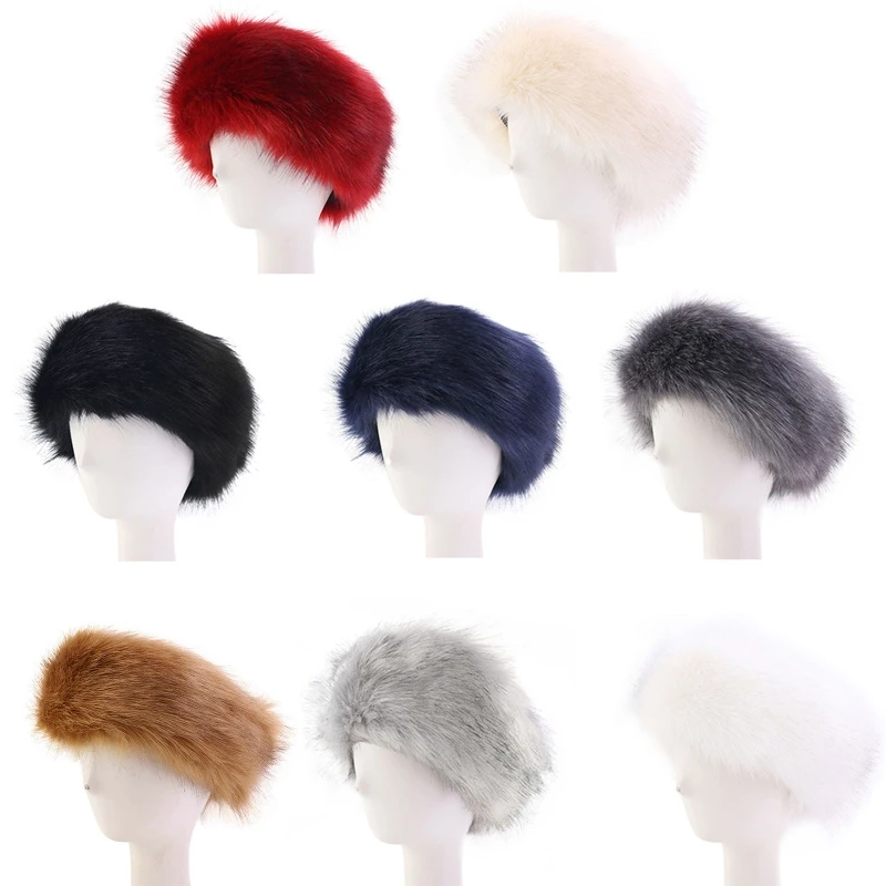 Soffici Fasce Per Capelli Invernali Calde Fasce Elastiche In Pelliccia Sintetica Scaldaorecchie Cappelli Da Sci Berretto Morbido Copricapo Accessori P