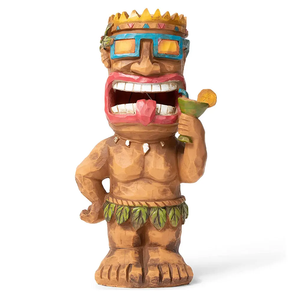 Cocktail Tiki Solar Light For Home Outdoor Decor Solar Powered Tremolante Led Garden Light Backyard Statue Garden Tiki Bar Decor