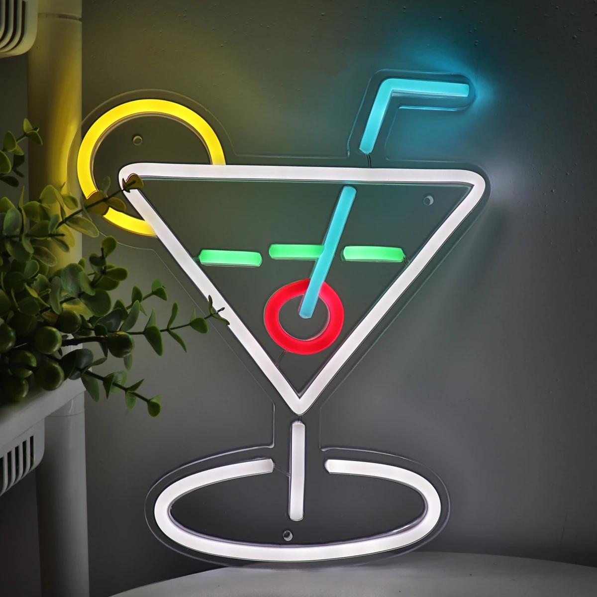 1Pc Cocktail Wall Led Neon Sign Light 5V Usb Powered Night Light Regali Per Negozio Party Pub Club Bar Decorazione 9.49 ''* 11.22''