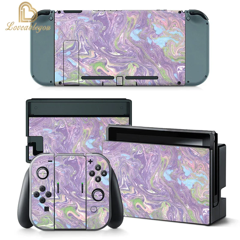 Fashion Fluid Painting Vinyl Skin Sticker Per Nintendo Switch Console Controller Decalcomania Full Cover Film Para Accessori Di Gioco