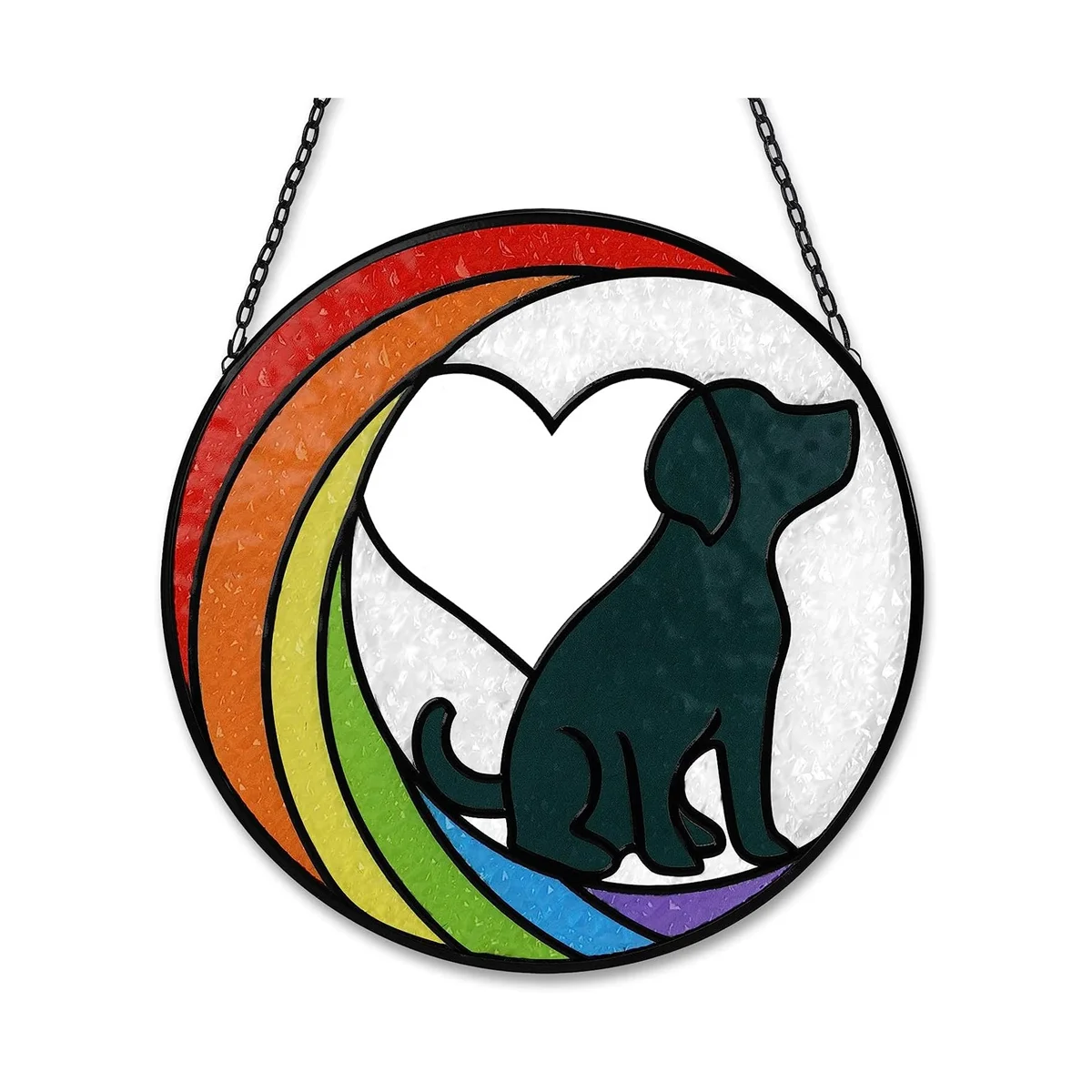 Regali Commemorativi Per Cani Finestra In Vetro Colorato Appesa Rainbow Bridge Sun Catcher Per Gli Amanti Dei Cani Pet Present