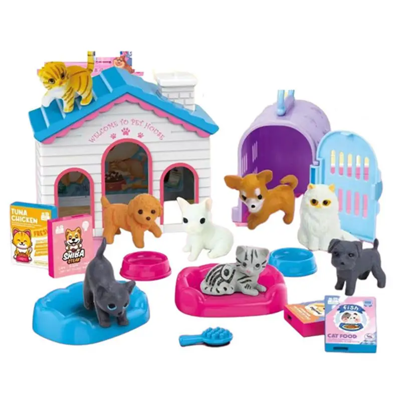 Articoli Kawaii Giocattoli Per Bambini Accessori Per Casa Delle Bambole In Miniatura Pet Animal Cat Dogs Shop For Barbie House Gioco Fai Da Te Regalo 