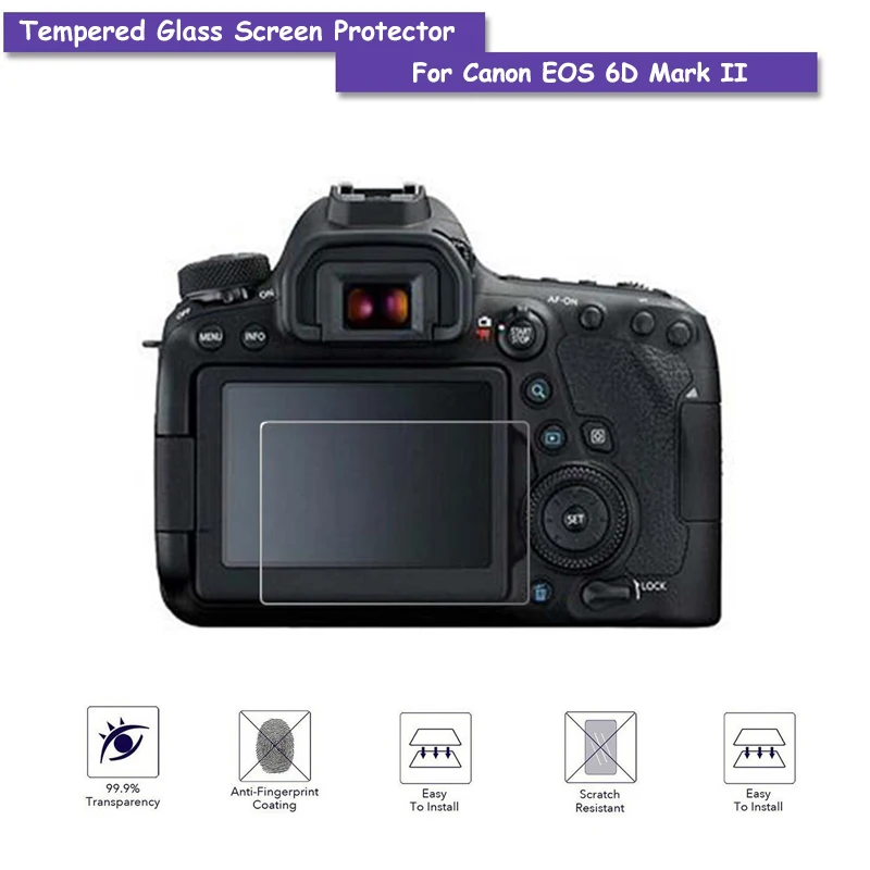 Vetro Temperato 9H 2.5D Schermo Lcd Video/Fotocamera Pellicola Della Protezione Di Protezione Per Canon Eos 6D Mark Ii 2 6D2 6Dii Mark2 Mk2 Markii