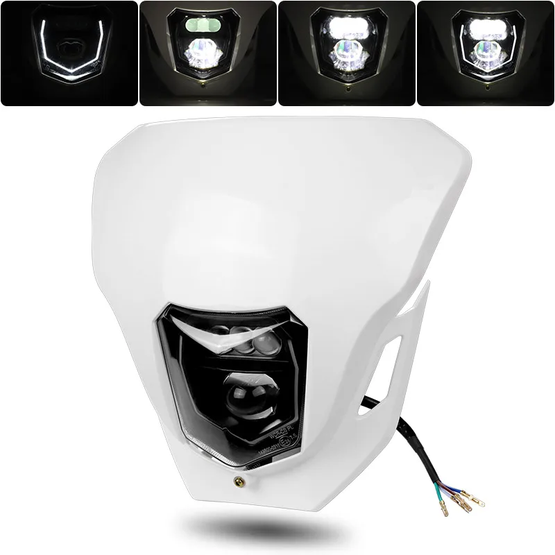 Daytime Running Led Headlight 12V Anteriore High Low Beam Head Lamp White Drl Per Dirt Pit Bike 200 250 300 350 450 Cruiser Moto