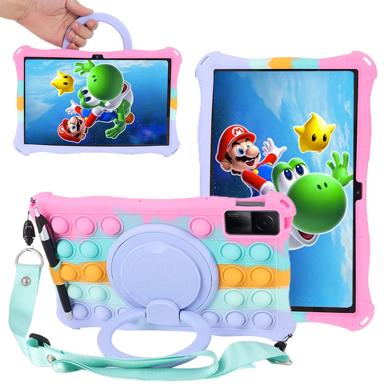 360 Rotation Shockproof Soft Silicone Kids Safe Case For Xiaomi Redmi Pad Case 10.6 Inch Tablet Stand Case Cover