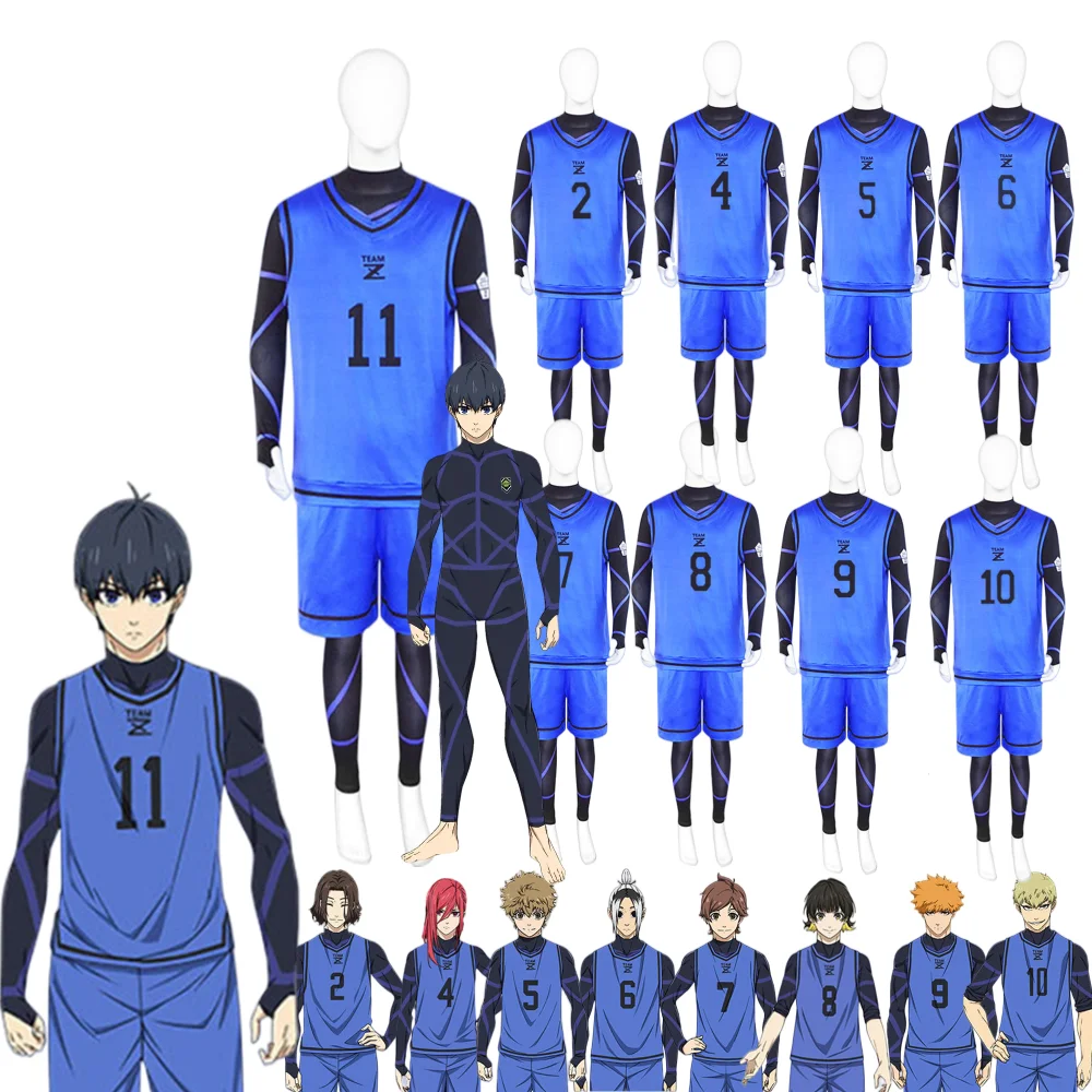 Anime Blue Lock Costume Cosplay Isagi Yoichi Chigiri Bachira Rensuke Kunigami Calcio Maillot Foot Uniforme Vestiti Maglie