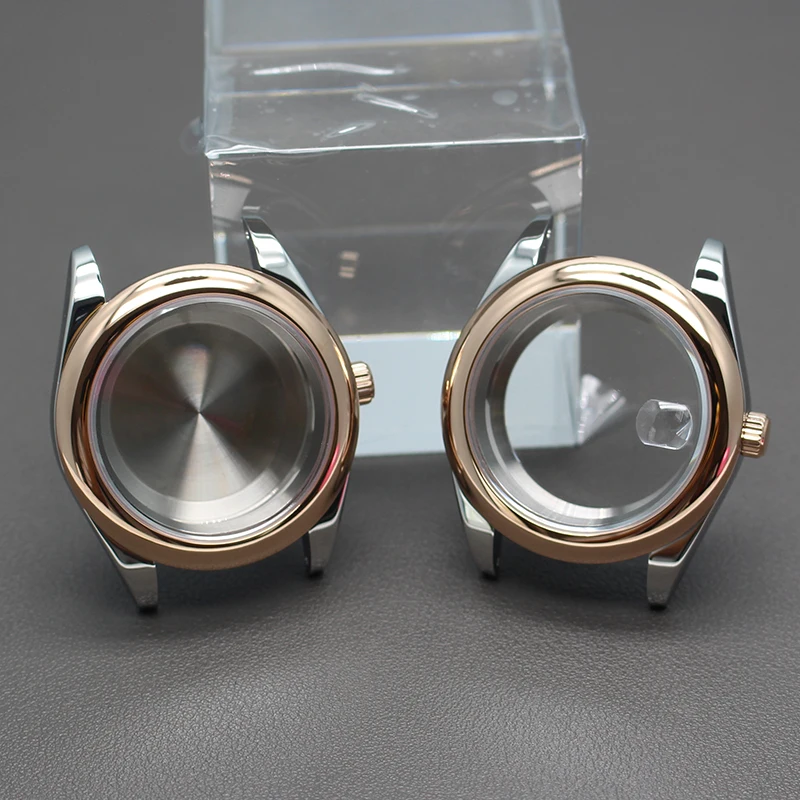 36Mm 40Mm Custodie In Oro Rosa Orologi Da Uomo Parti Oyster Perpetual Per Seiko Nh34 Nh35 Nh36 Nh38 Miyota 8215 Movimento Quadrante 28.5Mm