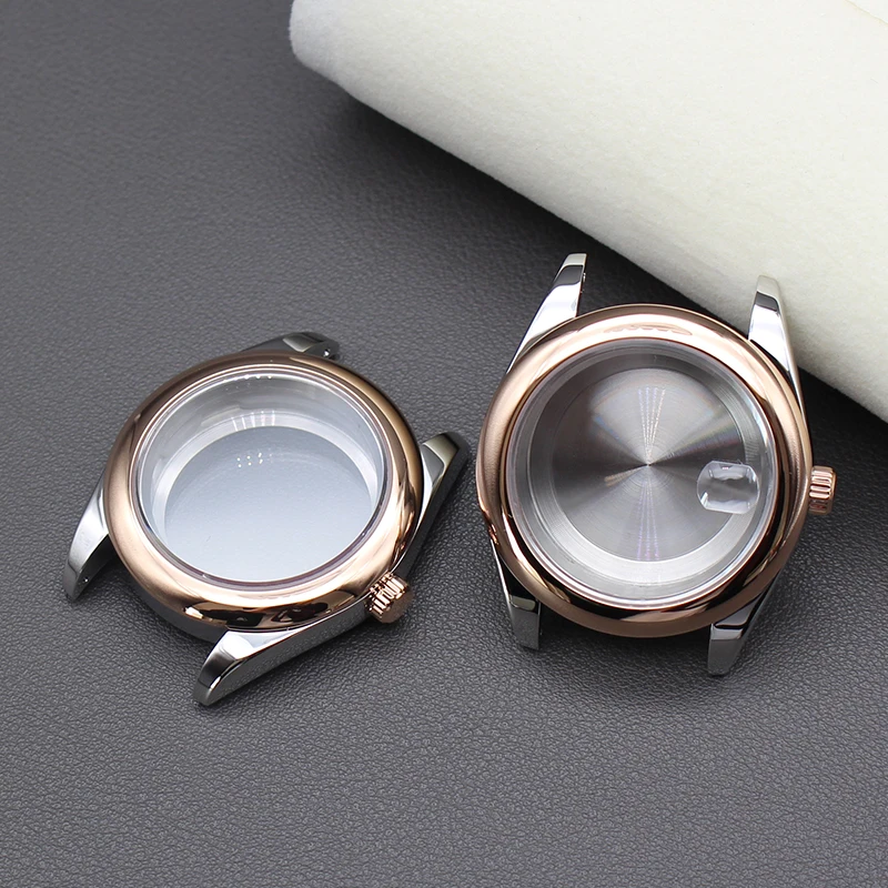 36Mm 40Mm Custodie In Oro Rosa Orologi Da Uomo Parti Oyster Perpetual Per Seiko Nh34 Nh35 Nh36 Nh38 Miyota 8215 Movimento Quadrante 28.5Mm