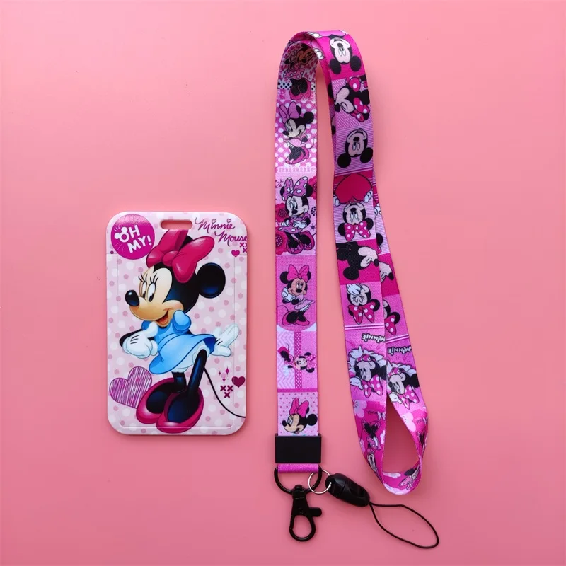 Disney Mickey Minnie Mouse Cordino Porta Badge Identificativo Verticale Con Tracolla Per Cordino Da Collo Porta Badge Da Lavoro