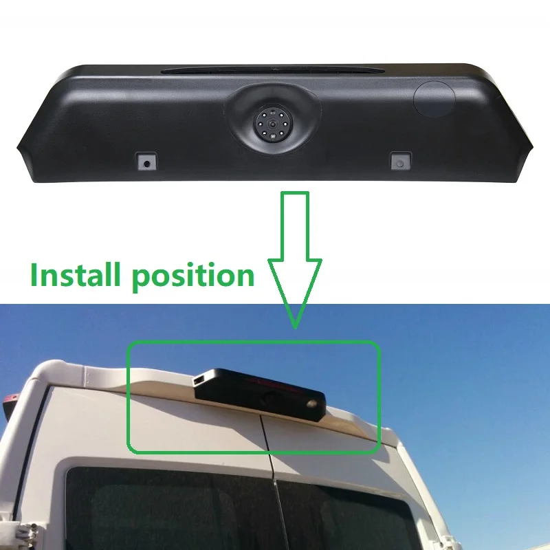 Hd 720P 3Rd Brake Light Night Vision Camera Per Iveco Daily Vi 6 Camera 2015-2019, Luci Di Arresto Telecamera Di Retromarcia Retromarcia