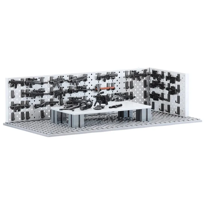 Pistole Militari Camo Stampato Arma Wall Showroom Building Blocks Figure Playmobil Swat City Police Model Mini Toys For Children