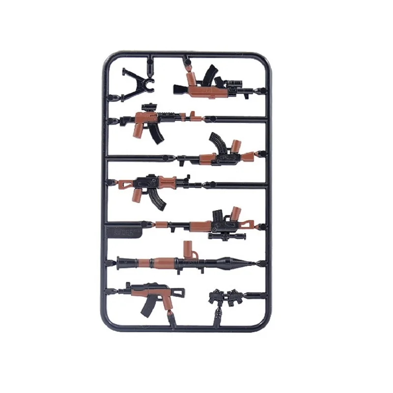 Ak47 Block Printing Arma Gun Playmobil Moc Military City Swat Figure Mini Accessori Mattoni Building Block Giocattoli Per Bambini
