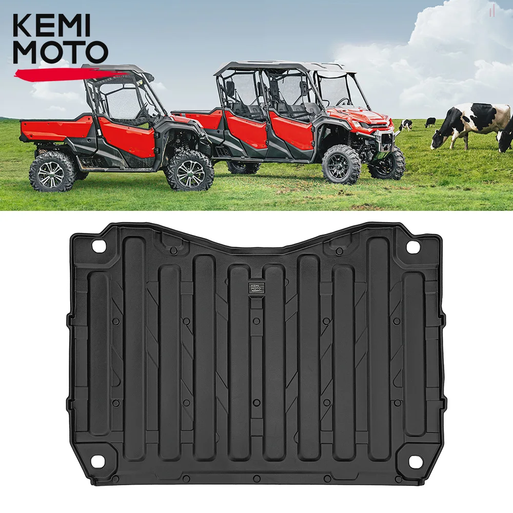 Kemimoto Nero Posteriore Cargo Box Mat Bed Mat Liner Tpe Rubber Per Honda Pioneer 1000 & 1000-6 2016-2023 (Non Per 1000-5) Antiscivolo