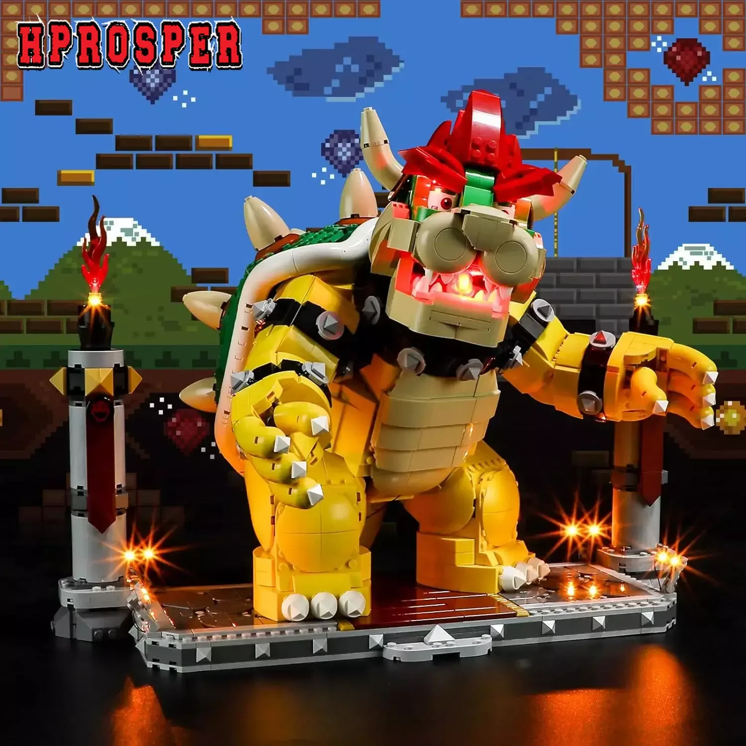 Hprosper 5V Led Light Per Il 71411 La Potente Lampada Decorativa Bowser Con Scatola Batteria (Non Includere Blocchi Lego)