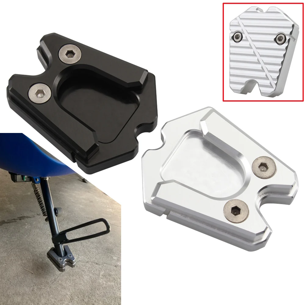 Accessori Motore Nero/Argento Cuscinetto Piastra Di Supporto Estensione Cavalletto Laterale Per Scooter Vespa Gts 300 Gtv 3Vie Sprint Lx