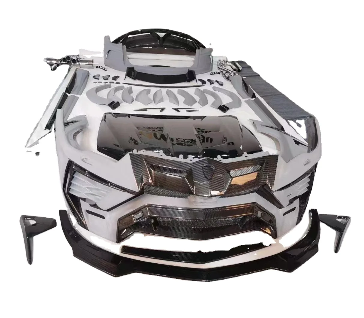 Nuovo Kit Corpo Largo Paraurti Auto In Fibra Di Carbonio A Secco Completo Stile Mansory Per Scarico Cofano Lambo Urus