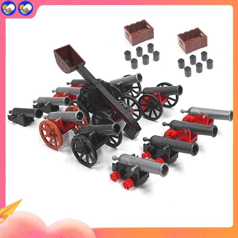 Wwi Military Cannon Building Blocks Accessori Shooting Classic Pirate Cannon Model Bricks Arma Per Giocattoli Da Guerra Da Combattimento