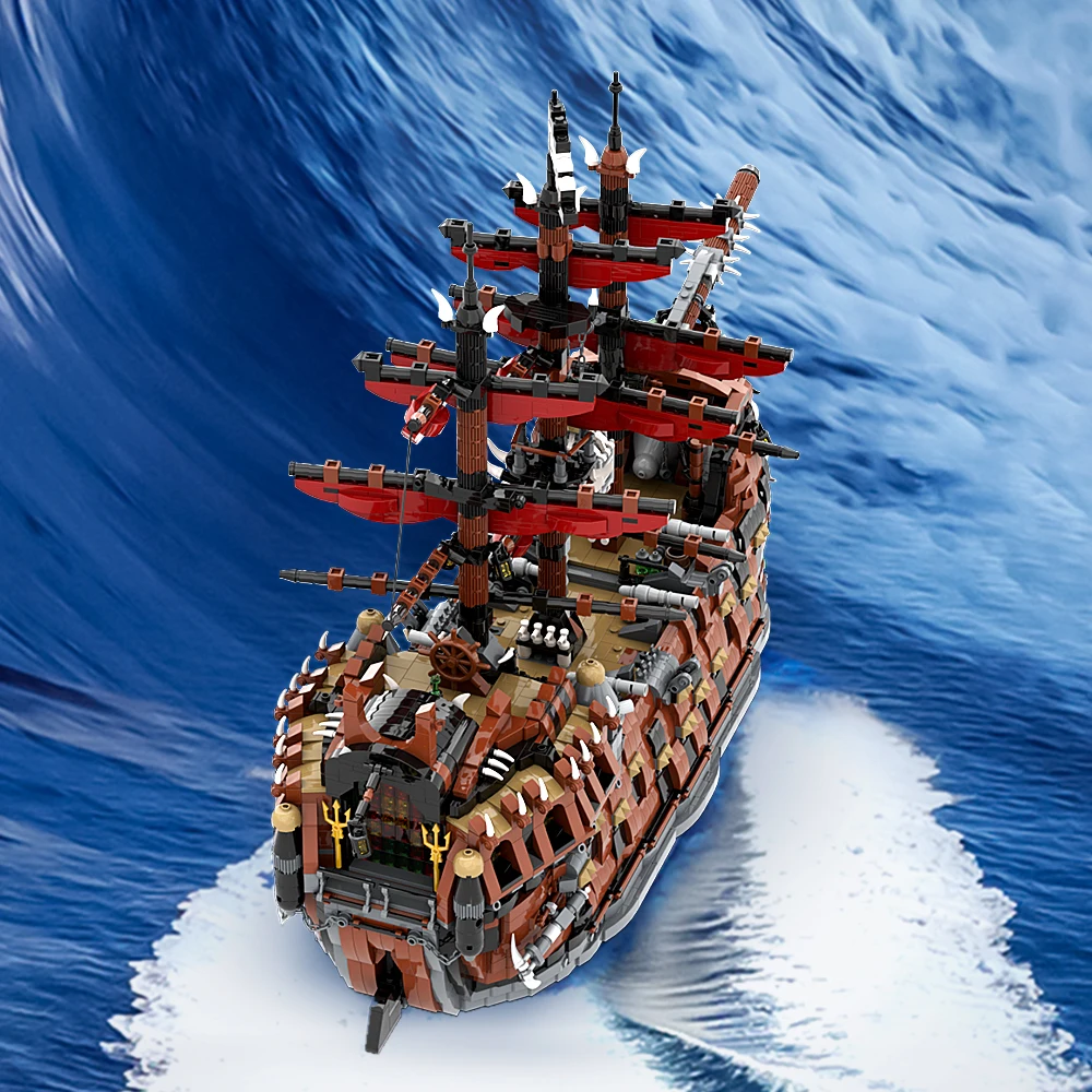 Moc Black Pearl Pirate Ship Building Blocks Modello Sci-Fi Movie Pirate Ship Puntelli Modello Mattoni Black Pearl Vessel Giocattoli Per Bambini Regali