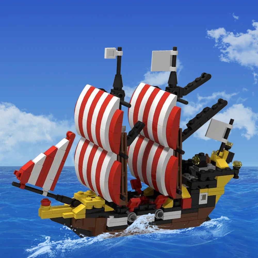 Moc New Pirate Imperial Caribbean Ship Building Block Modello Mini Black Pearl Pirate Ship Building Block Toy Nave Pirata Medievale