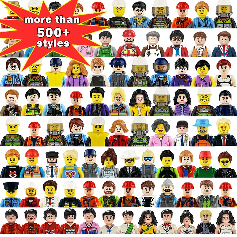 Bambini Building Block Toys City Different Professional Figure Brick Model Babbo Natale Traffic Police Engineer Pirate Figurine